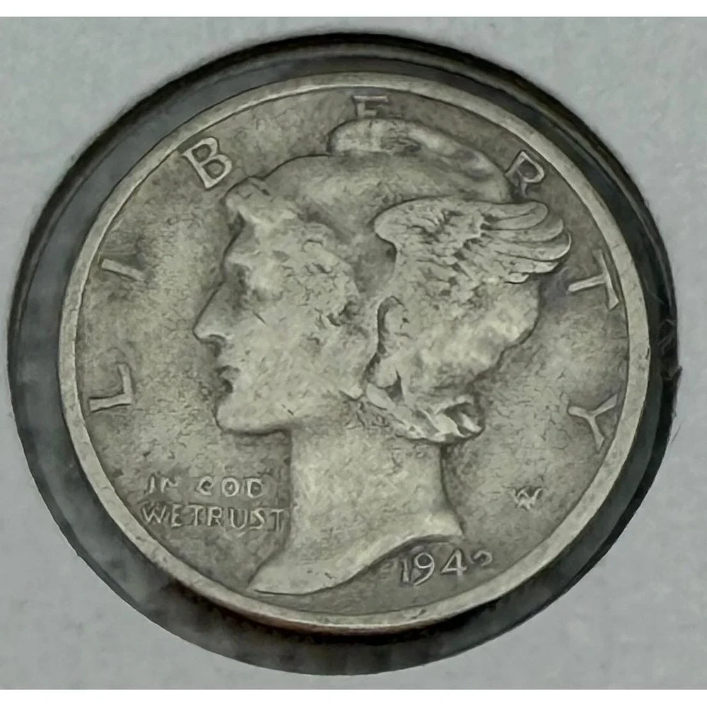 Lot of 5 Mercury Head Silver Dimes 1941 1942 1944-D 1945 US Coin Collection